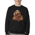Turkey Reading Books Fall Season Thanksgiving Teacher Book Youth Crewneck Sweatshirt Turkey Reading Books Fall Season Thanksgiving Teacher Book Youth Crewneck Sweatshirt