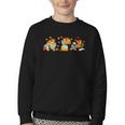 Turkey Reading Books Fall Thanksgiving Teacher Book Lovers Youth Crewneck Sweatshirt