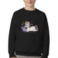 Unicorn Bookworm Believe In Yourself Cute And Inspirational Youth Crewneck Sweatshirt