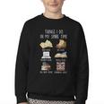 Vintage Retro Things I Do In My Spare Time Books Youth Crewneck Sweatshirt