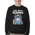 Wild About Reading Book Lover Hippo Youth Crewneck Sweatshirt