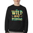 WILD ABOUT READING I Love Books Bookworm Library Day Youth Crewneck Sweatshirt WILD ABOUT READING I Love Books Bookworm Library Day Youth Crewneck Sweatshirt