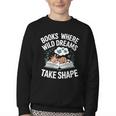 Women's Wild Dreams Reading Giraffe Book Reader Zoo Animals Kids Youth Crewneck Sweatshirt