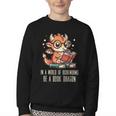 In World Of Bookworms Be Book Dragon Cute Women Kids Men Youth Crewneck Sweatshirt