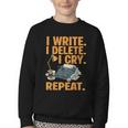 I Write Book Writer Author Book Writing Novelist Youth Crewneck Sweatshirt I Write Book Writer Author Book Writing Novelist Youth Crewneck Sweatshirt
