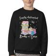 Yarn Quote Easily Distracted By Books And Yarn Reader Youth Crewneck Sweatshirt Yarn Quote Easily Distracted By Books And Yarn Reader Youth Crewneck Sweatshirt