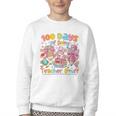 100th Day Of School Teacher 100 Days Coffee Books Youth Crewneck Sweatshirt