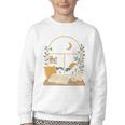 Book Lover Moonlight Reading Scene Night Youth Crewneck Sweatshirt