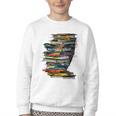 Book Women Graphic Art Colorful Eyes Youth Crewneck Sweatshirt