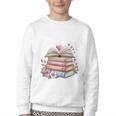 All Booked For Valentines Book Lover Romance Youth Crewneck Sweatshirt