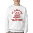 All Booked For Valentines Bow Heart Book Lover Valentine Day Youth Crewneck Sweatshirt
