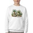 Botanical Garden Plants With Books Youth Crewneck Sweatshirt