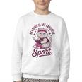 Cat Reading Is My Favorite Sport Retro Book Lover Youth Crewneck Sweatshirt