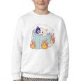 Cat Reading a Romance BookI Like My Books Extra Spicy Youth Crewneck Sweatshirt Cat Reading a Romance BookI Like My Books Extra Spicy Youth Crewneck Sweatshirt