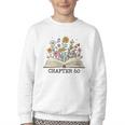 Chapter 60 60th Birthday Floral Open Book With Flowers Youth Crewneck Sweatshirt