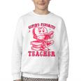 Cupid's Favorite Teacher Valentines Day Heart Book Lover Youth Crewneck Sweatshirt