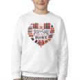 Cute Just A Girl Who Loves Books Heart Shape Reader Youth Crewneck Sweatshirt