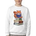 Cute Kawaii Kids Reading Books Glasses Red Panda Lover Youth Crewneck Sweatshirt Cute Kawaii Kids Reading Books Glasses Red Panda Lover Youth Crewneck Sweatshirt