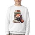 Cute Red Panda Reading Book Animal Bookworm Youth Crewneck Sweatshirt