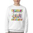 Everyone Communicates Differently Book Teacher Outfit Youth Crewneck Sweatshirt