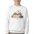 Freadom Anti Banned Books Lovers Reading Librarian Bookworm Youth Crewneck Sweatshirt