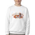 Halloween Book Lover Ghost Witch Books & Pumpkins Youth Crewneck Sweatshirt