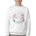 Just One More Chapter Mushrooms Gothic Skeleton Book Lover Premium Youth Crewneck Sweatshirt