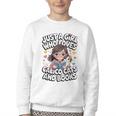 Kawaii Cat And Books Just A Girl Who Loves Both Youth Crewneck Sweatshirt