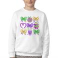 Mardi Gras Teacher Coquette Bow Pencil Apple Book Women Girl Youth Crewneck Sweatshirt Mardi Gras Teacher Coquette Bow Pencil Apple Book Women Girl Youth Crewneck Sweatshirt