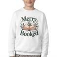 Merry And Booked Holiday Reading Winter Book Lover Premium Tri-Blend Youth Crewneck Sweatshirt Merry And Booked Holiday Reading Winter Book Lover Premium Tri-Blend Youth Crewneck Sweatshirt
