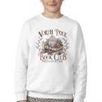 North Pole Book-Club Hot Cocoa Served Daily Christmas Book Youth Crewneck Sweatshirt North Pole Book-Club Hot Cocoa Served Daily Christmas Book Youth Crewneck Sweatshirt