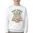 Pregnancy Announcement Book Lover Reveal Pregnant Youth Crewneck Sweatshirt