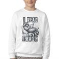 Racoon Reading Spicy Smutty Book Booktok I Read Trashy Books Youth Crewneck Sweatshirt