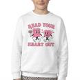 Read You Heart Out Reading Teacher Valentines Day Book Lover Youth Crewneck Sweatshirt Read You Heart Out Reading Teacher Valentines Day Book Lover Youth Crewneck Sweatshirt