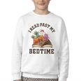 I Read Past My Bedtime Reading Dinosaur Book Lover Youth Crewneck Sweatshirt