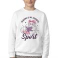 Reading Is My Favorite Sport Saying Cat And Book Lover Youth Crewneck Sweatshirt