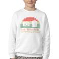 Retro Easily Distracted By Cameras & Books Photography Youth Crewneck Sweatshirt
