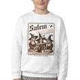 Salem Book Club Bookish Halloween Retro Salem Witch Book Youth Crewneck Sweatshirt Salem Book Club Bookish Halloween Retro Salem Witch Book Youth Crewneck Sweatshirt