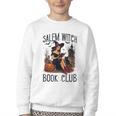 Salem Witch Book Club Bookish Retro Halloween Cat Youth Crewneck Sweatshirt Salem Witch Book Club Bookish Retro Halloween Cat Youth Crewneck Sweatshirt