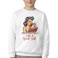 Smutty Spicy Book Reader Spread Those Pages Like A Good Girl Youth Crewneck Sweatshirt