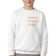 Stay Home Read Books Love Dogs Youth Crewneck Sweatshirt