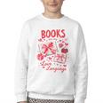 Valentines Book Lover Romance Books Are My Love Language Youth Crewneck Sweatshirt Valentines Book Lover Romance Books Are My Love Language Youth Crewneck Sweatshirt