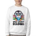 Wild About Reading Book Lover Penguin Youth Crewneck Sweatshirt