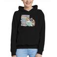 Cat On Books Pets Cats Reading Book Nerd Read Reader Bookcat Graphic Youth Hoodie