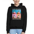 Cute Penguin Reading Book School Librarian Teacher Student Graphic Youth Hoodie
