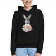 Cute Reading Bunny With Glasses Books Reader Book Bookworm Graphic Youth Hoodie