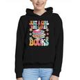 Just A Girl Who Loves Books Reading Cute Bookworm Girls Kids Graphic Youth Hoodie