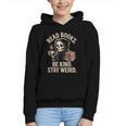 Read Books Be Kind Stay Weird Skeleton Grim Reaper Reading Graphic Youth Hoodie