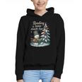 Reading Is Snow Much Fun Christmas Books Snowman Bookworm Graphic Youth Hoodie