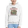 Easily Distracted By Cats And Books Vintage Graphic Youth Hoodie